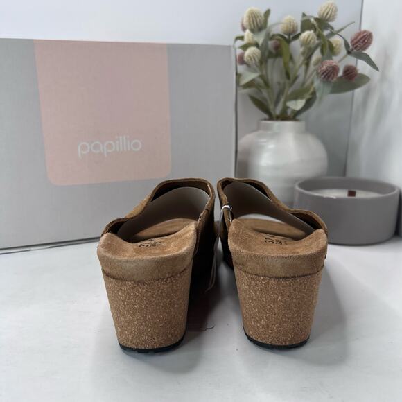 Papillio Birkenstock Namica Suede Leather Wedge Tea Narrow Fit Women 6 NWB - Picture 4 of 11
